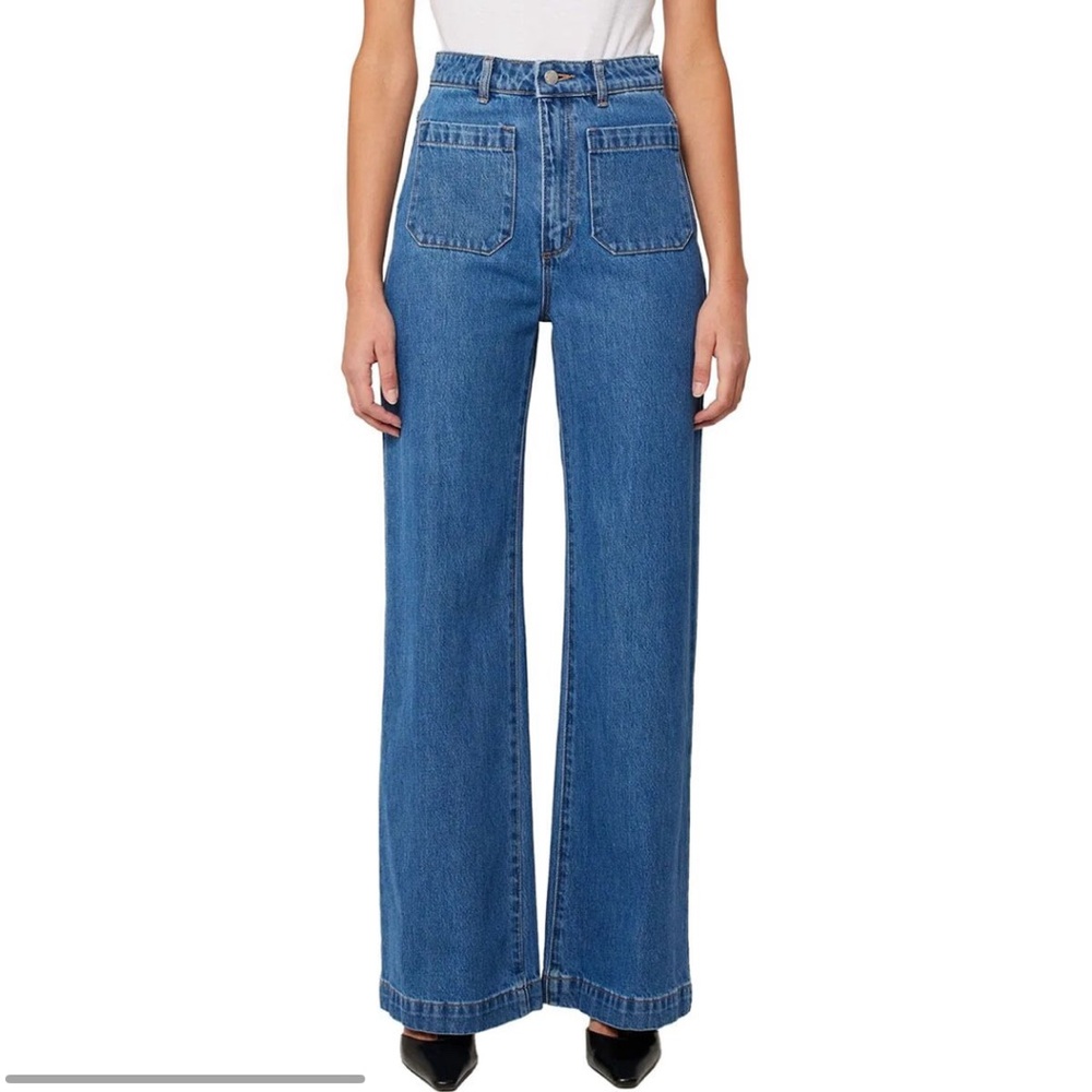 ROLLA'S Blue Wide Leg High-Waisted Sailor Jean Long
